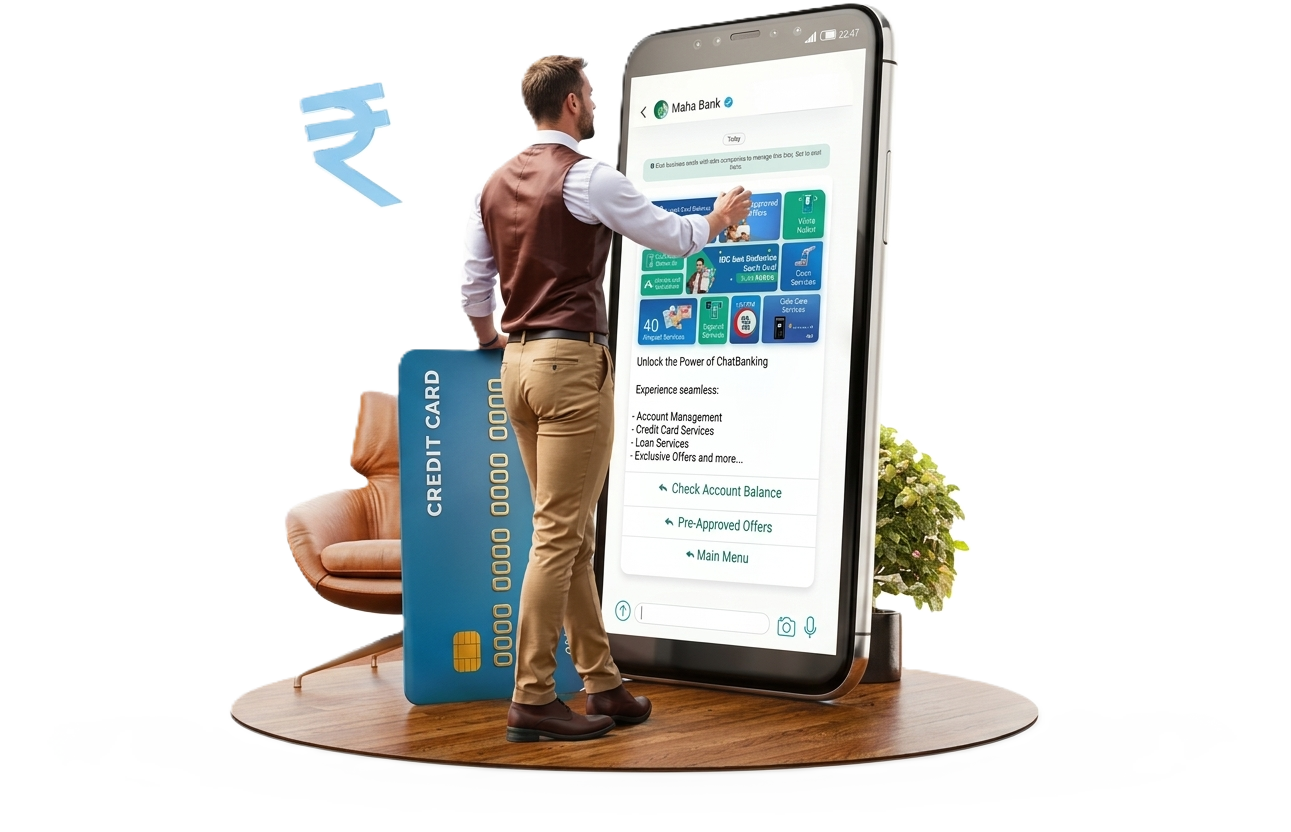 HillTeck WhatsApp automation for banking showing secure OTP delivery and transaction alerts